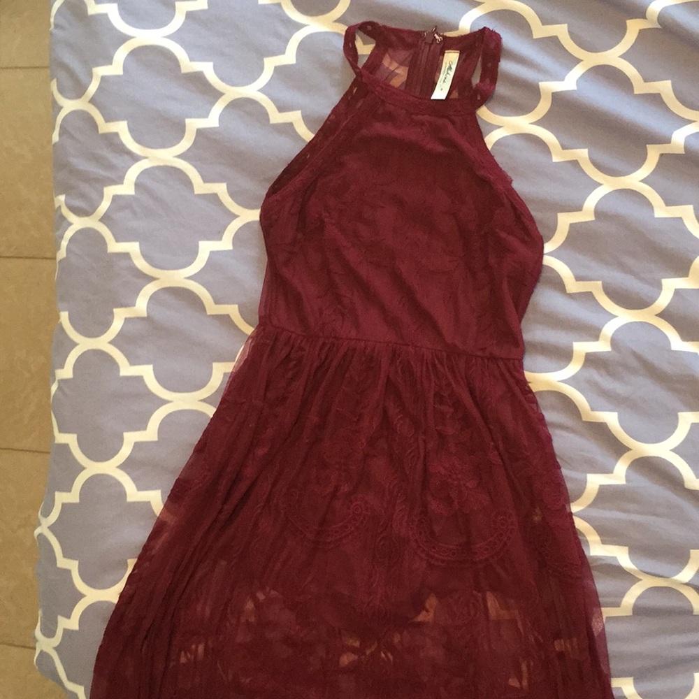 Deep Red Romper / Maxi Dress - Picture 5 of 6